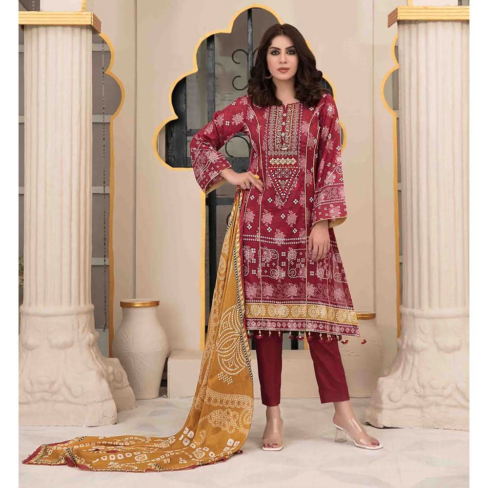Tawakkal RANGOU ME KHOYA Broshia With Chundri Silk Duppata 3 Pcs Un-Stitched Suit - 1712, Women, 3Pcs Shalwar Suit, Tawakkal Fabrics, Chase Value