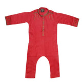 Boys Embroidered Kurta Shalwar Suit - Maroon, Kids, Boys Shalwar Kameez, Chase Value, Chase Value