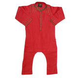 Boys Embroidered Kurta Shalwar Suit - Maroon, Kids, Boys Shalwar Kameez, Chase Value, Chase Value