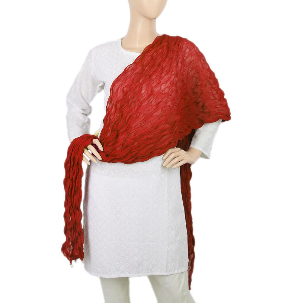 Women's Korkore Chiffon Dupatta - Red, Women, Dupatta, Chase Value, Chase Value