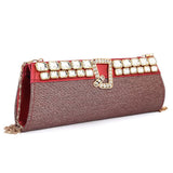 Women's Bridal Clutch (Rj-2) - Maroon, Women, Clutches, Chase Value, Chase Value