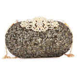 Women's Bridal Clutch (Rj-4) - Golden Black, Women, Clutches, Chase Value, Chase Value