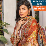 Three Star Printed Lawn 3 Pcs Un-Stitched Suit Vol 3 - 1-A, Women, 3Pcs Shalwar Suit, Al-Dawood Textiles, Chase Value