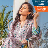 Three Star Printed Lawn 3 Pcs Un-Stitched Suit Vol 3 - 10-B, Women, 3Pcs Shalwar Suit, Al-Dawood Textiles, Chase Value