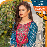 Three Star Printed Lawn 3 Pcs Un-Stitched Suit Vol 3 - 4-A, Women, 3Pcs Shalwar Suit, Al-Dawood Textiles, Chase Value