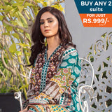 Three Star Printed Lawn 3 Pcs Un-Stitched Suit Vol 3 - 5-A, Women, 3Pcs Shalwar Suit, Al Dawood Textiles, Chase Value