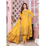 GUL E BAHAR Jacquard Banarsi Lawn 3 Pcs Un-Stitched Suit Vol 2 - 1, Women, 3Pcs Shalwar Suit, Rana Arts, Chase Value