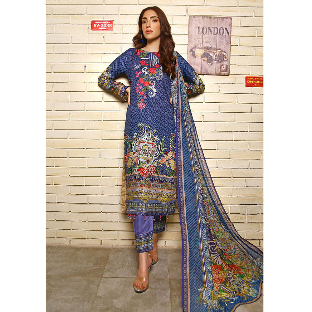 RA LE ROYAL Viscose Jacquard Printed & Embroidered 3 Pcs Un-Stitched Suit - SR-2823, Women, 3Pcs Shalwar Suit, Rana Arts, Chase Value