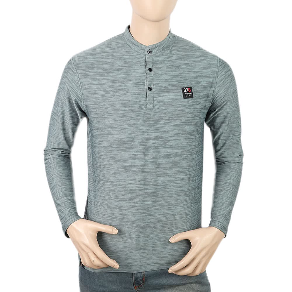 Men's Full Sleeves Round Neck Lycra Printed T-Shirt - Sea Green, Men, T-Shirts And Polos, Chase Value, Chase Value