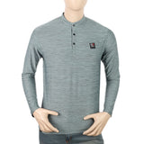 Men's Full Sleeves Round Neck Lycra Printed T-Shirt - Sea Green, Men, T-Shirts And Polos, Chase Value, Chase Value