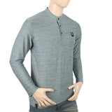 Men's Full Sleeves Round Neck Lycra Printed T-Shirt - Sea Green, Men, T-Shirts And Polos, Chase Value, Chase Value