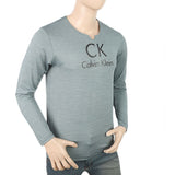Men's Full Sleeves Round Neck Lycra Printed T-Shirt - Sea Green, Men, T-Shirts And Polos, Chase Value, Chase Value