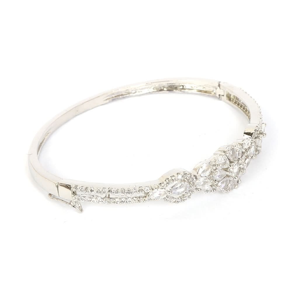 Women's American Diamond Kara Bracelet - Silver, Women, Bangles & Bracelets, Chase Value, Chase Value