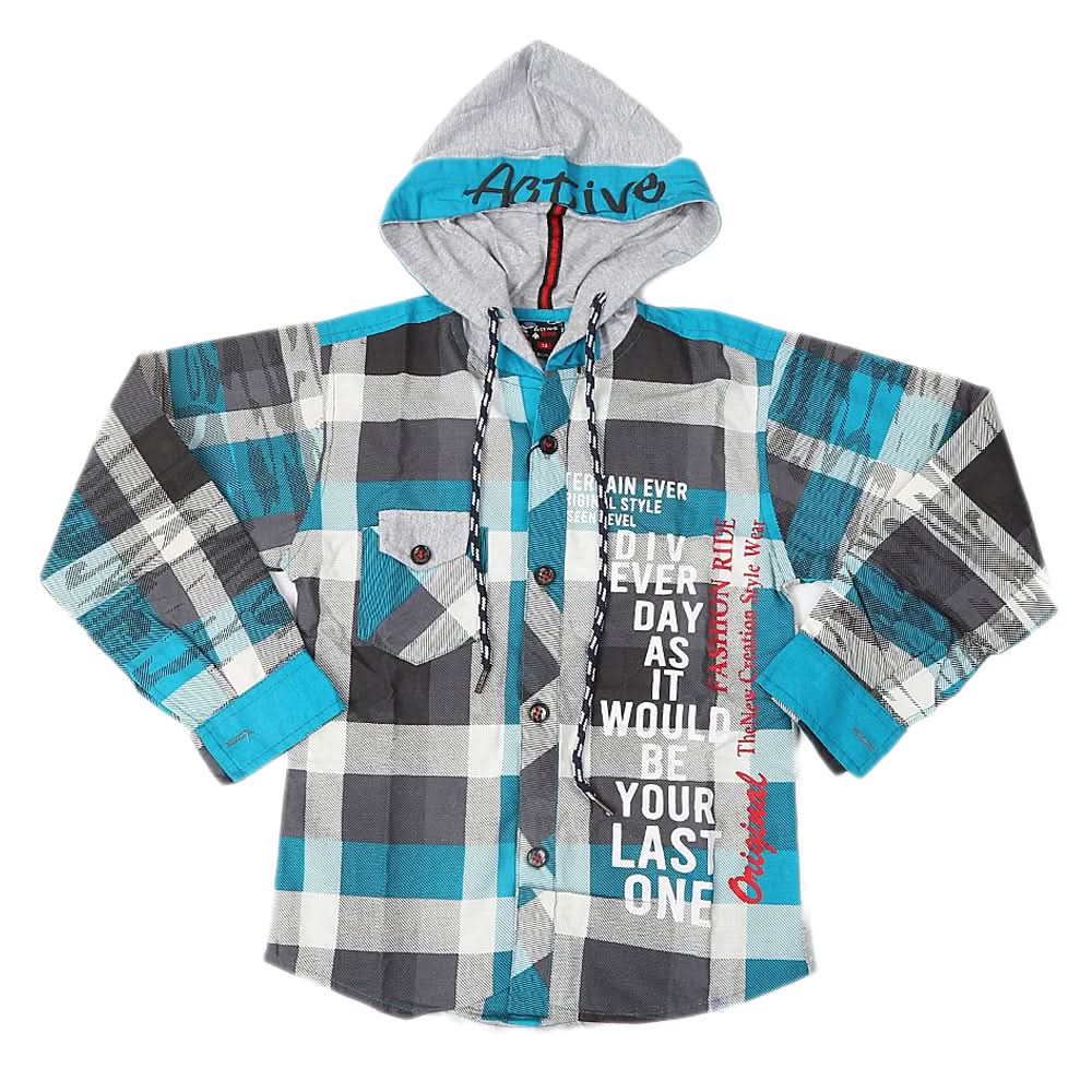 Boys Full Sleeves Casual Shirt - Sea Green, Kids, Boys Shirts, Chase Value, Chase Value