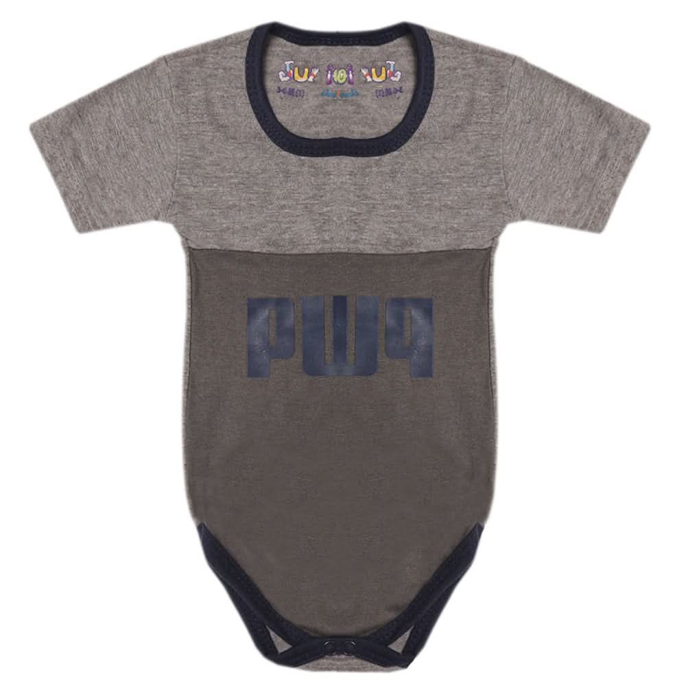 Newborn Boys Half Sleeves Romper - Grey, Kids, Newborn Boys Rompers, Chase Value, Chase Value