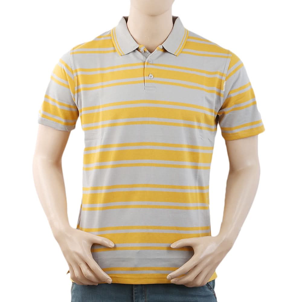Men's Half Sleeves with Logo Polo T-Shirt - Yellow, Men, T-Shirts And Polos, Chase Value, Chase Value