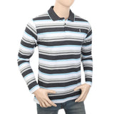 Men's Full Sleeves Y/D Polo T-Shirt - Grey, Men, T-Shirts And Polos, Chase Value, Chase Value