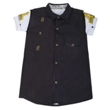 Boys Casual 2 Pcs Half Sleeves Shirt I40 - Black, Kids, Boys Shirts, Chase Value, Chase Value