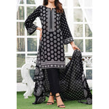 Daman Printed Lawn Black & White Lawn Collection 3 Pcs Un-Stitched Suit - 3, Women, 3Pcs Shalwar Suit, VS Textiles, Chase Value