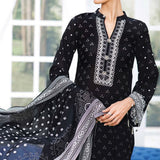 Daman Printed Lawn Black & White Lawn Collection 3 Pcs Un-Stitched Suit - 5, Women, 3Pcs Shalwar Suit, VS Textiles, Chase Value