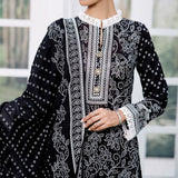 Daman Printed Lawn Black & White Lawn Collection 3 Pcs Un-Stitched Suit - 6, Women, 3Pcs Shalwar Suit, VS Textiles, Chase Value