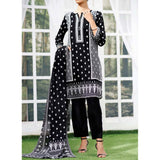 Daman Printed Lawn Black & White Lawn Collection 3 Pcs Un-Stitched Suit - 10, Women, 3Pcs Shalwar Suit, VS Textiles, Chase Value