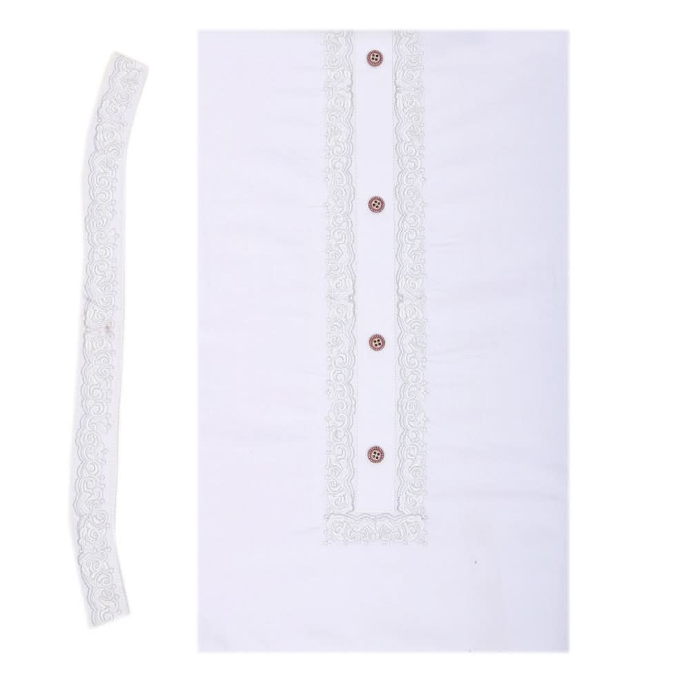Men's Mashriq Embroidered Un-Stitched Suit - White, Men, Unstitched Fabric, Chase Value, Chase Value