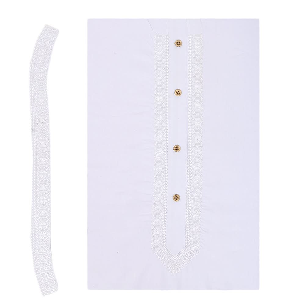 Men's Mashriq Embroidered Un-Stitched Suit - White, Men, Unstitched Fabric, Chase Value, Chase Value