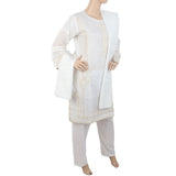 Women's Embroidered Fancy 3Pcs Suit - White, Women, Shalwar Suits, Chase Value, Chase Value