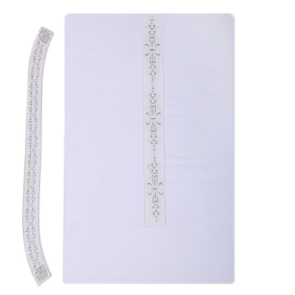 Men's Mashriq Embroidered Un-Stitched Suit - White, Men, Unstitched Fabric, Chase Value, Chase Value