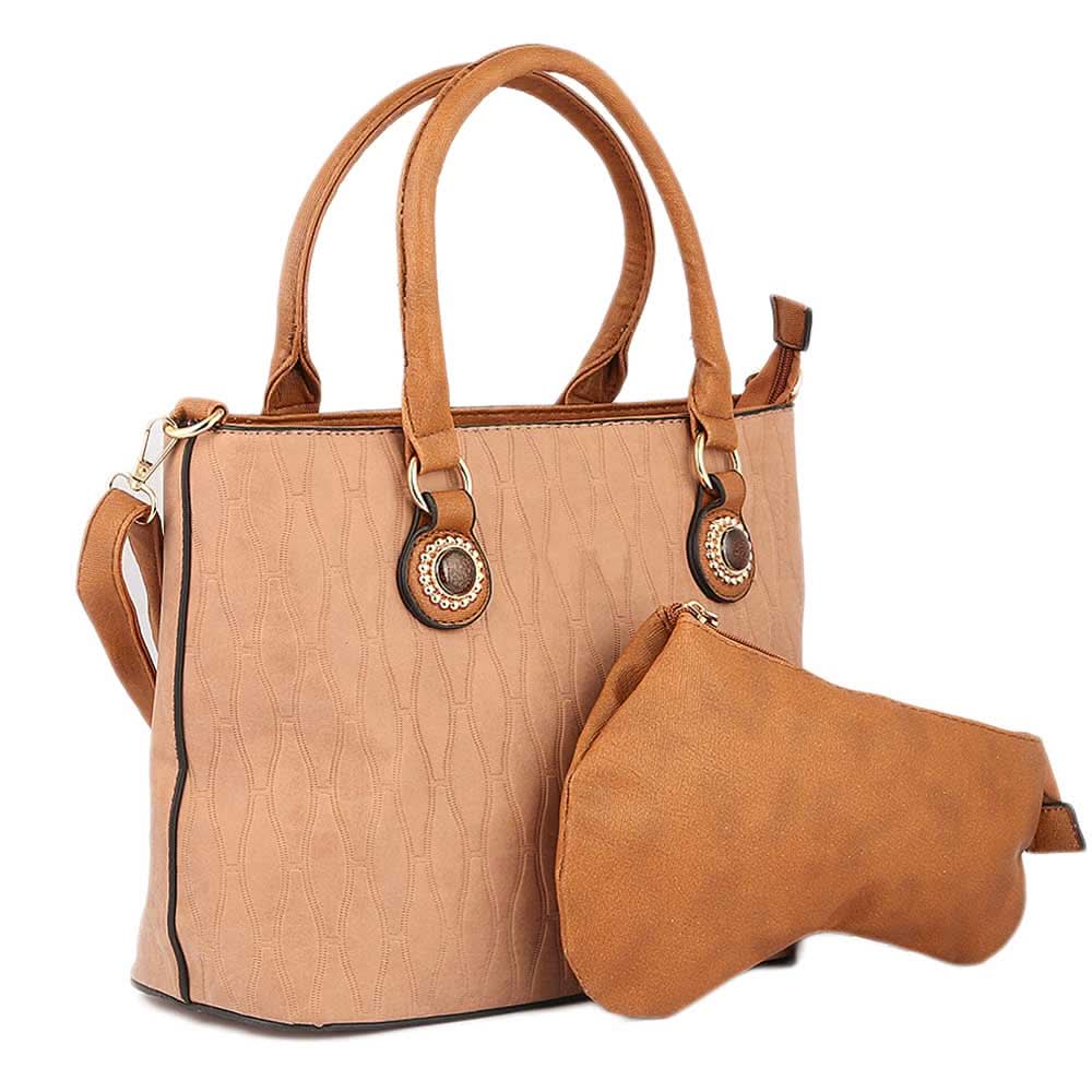 Women's Handbag 2 Pcs (Y-0166-1) - Brown, Women, Bags, Chase Value, Chase Value
