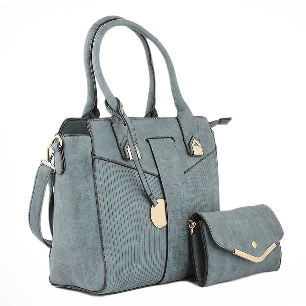 Women's Handbag 2 Pcs (Y-0169) - Blue, Women, Bags, Chase Value, Chase Value