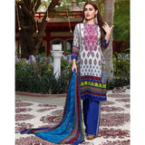Zobia Noor Embroidered Lawn 3 Piece Un-Stitched Suit - ZN-01A, Women, 3Pcs Shalwar Suit, Salam's Textiles, Chase Value