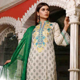 Zobia Noor Embroidered Lawn 3 Piece Un-Stitched Suit - ZN-03A, Women, 3Pcs Shalwar Suit, Salam's Textiles, Chase Value