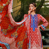 Zobia Noor Embroidered Lawn 3 Piece Un-Stitched Suit - ZN-06A, Women, 3Pcs Shalwar Suit, Salam's Textiles, Chase Value