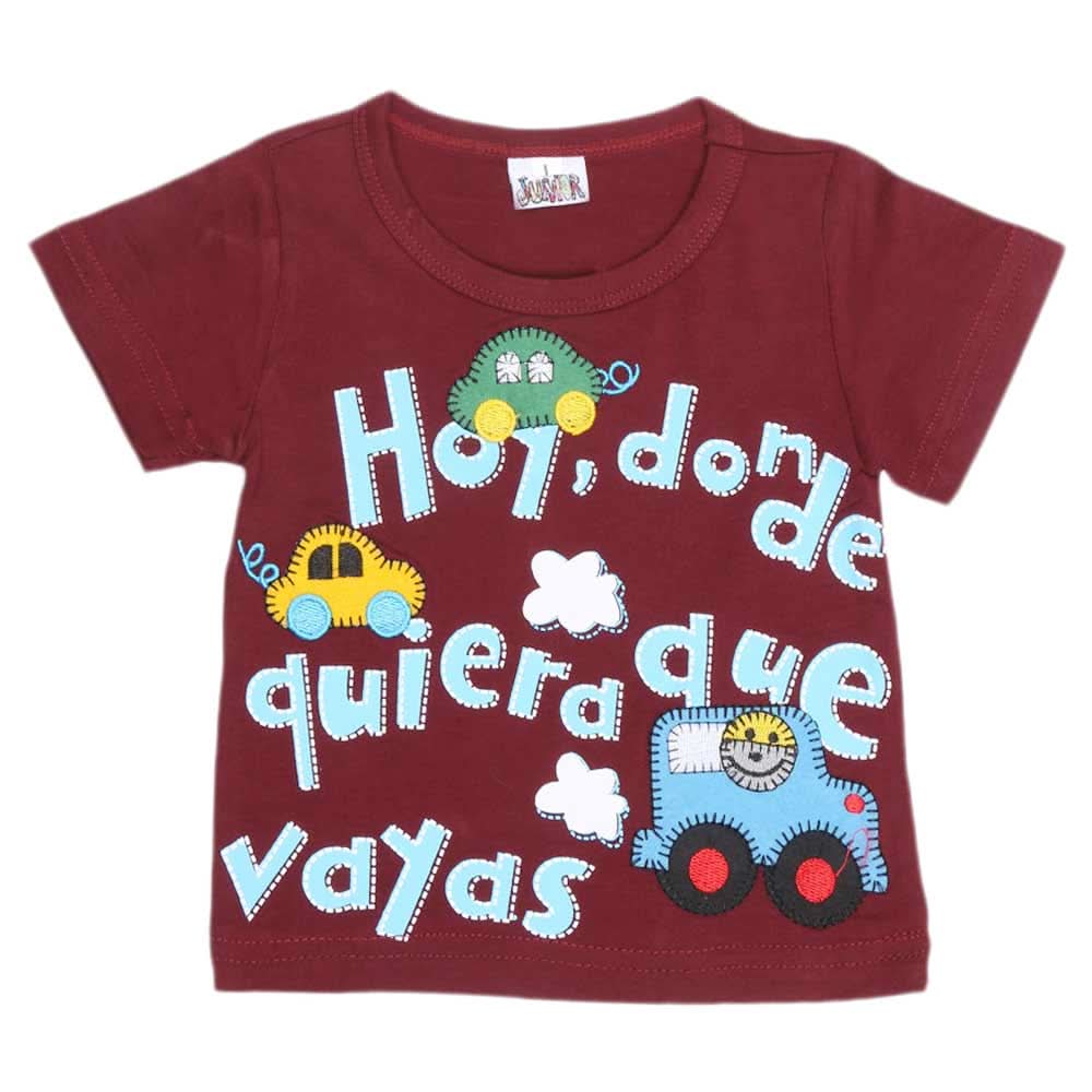 Newborn Boys T-Shirt - Maroon, Kids, NB Boys Shirts And T-Shirts, Chase Value, Chase Value
