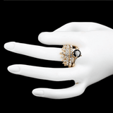 Women's Fancy Stone Ring - Golden - Black - test-store-for-chase-value