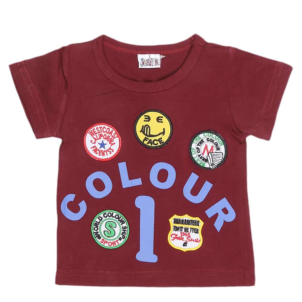 Newborn Boys T-Shirt - Maroon, Kids, NB Boys Shirts And T-Shirts, Chase Value, Chase Value