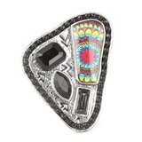 Women's Fancy Stone Ring - Black - test-store-for-chase-value