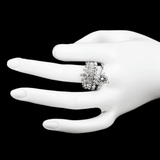 Women's Fancy Stone Ring - Silver - White - test-store-for-chase-value