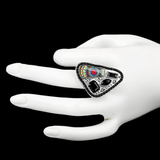 Women's Fancy Stone Ring - Black - test-store-for-chase-value