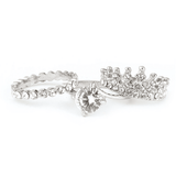 Women's Fancy Stone Ring - Silver - White - test-store-for-chase-value