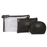 Women's Makeup Pouch 3 Pcs - Black, Makeup Tools and Accessories, Chase Value, Chase Value