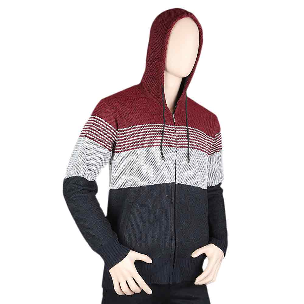 Men's Full Sleeves Hooded Zipper Upper - Maroon, Men, Jackets and Hoodies, Chase Value, Chase Value