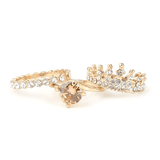 Women's Fancy Stone Ring - Golden - Peach - test-store-for-chase-value