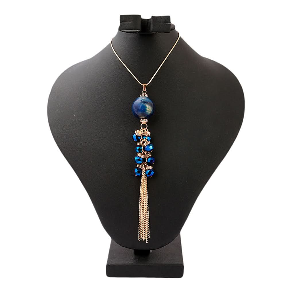 Women's Beads Long Mala - Navy Blue, Women, Chains & Lockets, Chase Value, Chase Value