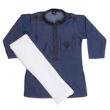 Boys Denim Kurta Shalwar - Blue, Kids, Boys Shalwar Kameez, Chase Value, Chase Value
