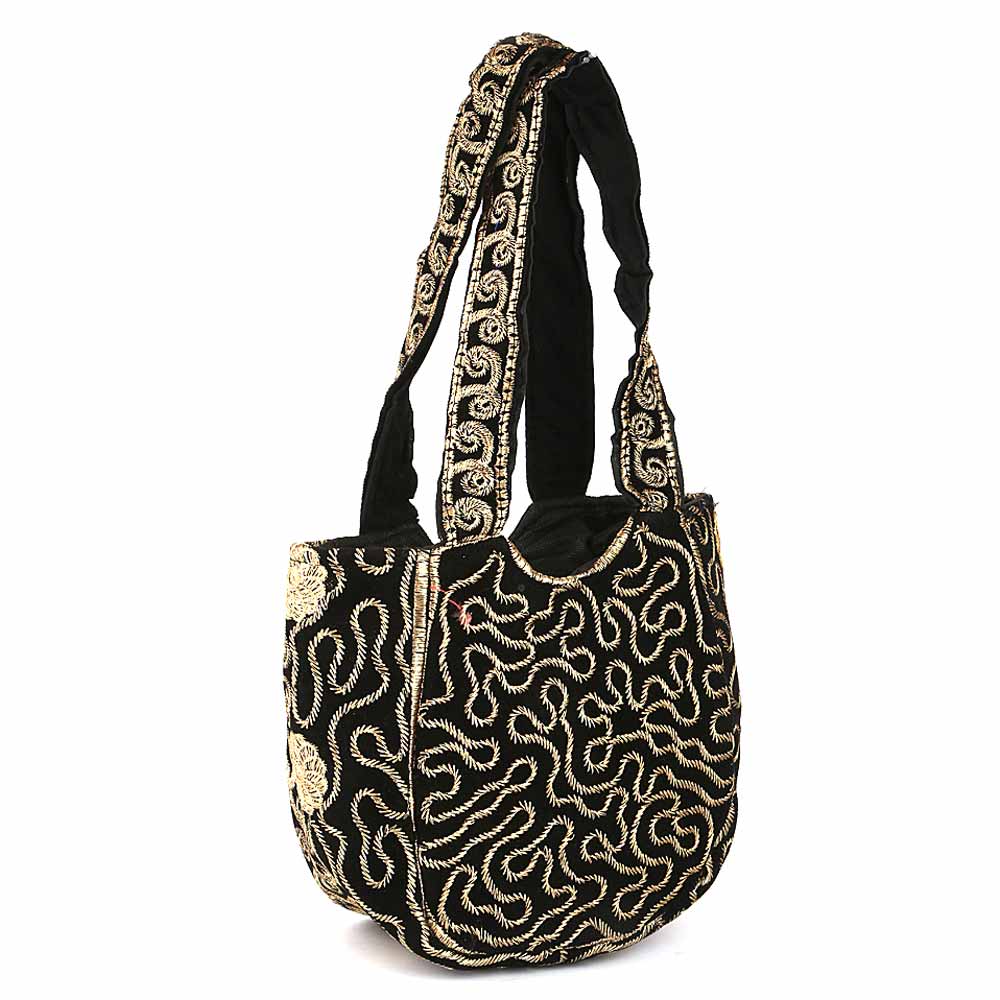 Women's Embroidered Shoulder Handbag - Golden, Women's Handbags, Chase Value, Chase Value