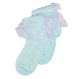 Girls Frill Socks - Cyan, Kids, Girls Socks, Chase Value, Chase Value