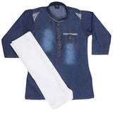 Boys Denim Kurta Shalwar - Blue, Kids, Boys Shalwar Kameez, Chase Value, Chase Value